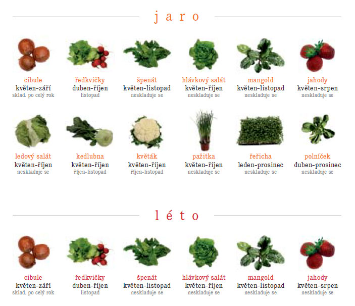 Sezónní kalendář ovoce a zeleniny